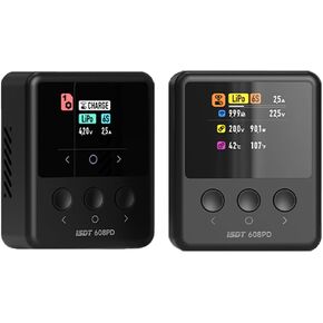 ISDT 608PD Lipo Battery Charger Discharger, PD 140W DC 240W/10A Dual Mode Input, Smart RC Battery Balance Charger for 2~6S Lithium LiHv LiIon Life NiMH Ni-Cd/Pb,with LCD Display,Phone Control