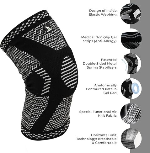 Knee Brace for Arthritis Pain and Support - Knee Brace for Meniscus Tear With Side Stabilizers & Patella Gel Pads for Knee Pain Support, Fast Recovery, Sports for Men and Women in Saudi Arabia