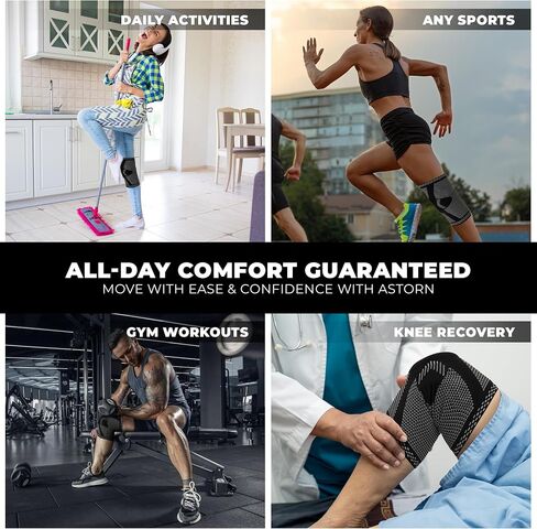 Knee Brace for Arthritis Pain and Support - Knee Brace for Meniscus Tear With Side Stabilizers & Patella Gel Pads for Knee Pain Support, Fast Recovery, Sports for Men and Women in Saudi Arabia