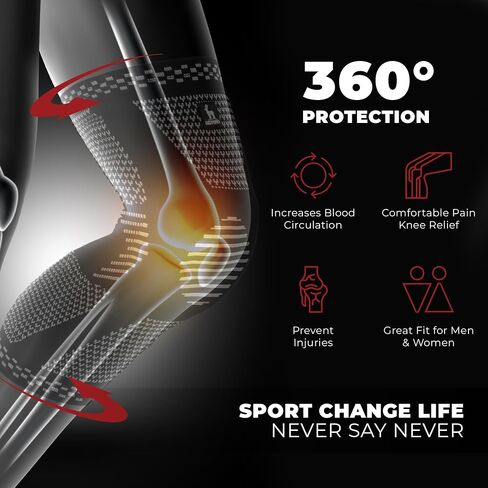 Knee Brace for Arthritis Pain and Support - Knee Brace for Meniscus Tear With Side Stabilizers & Patella Gel Pads for Knee Pain Support, Fast Recovery, Sports for Men and Women in Saudi Arabia