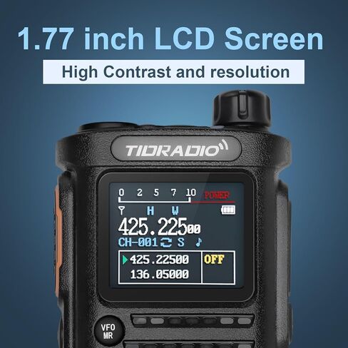 TIDRADIO TD-H8 (الجيل الثاني) راديو هام بقوة 10 وات محمول باليد، قابل للبرمجة عبر التطبيق، راديو طويل المدى ثنائي الاتجاه مع بطارية 2500 مللي أمبير في الساعة، أجهزة اتصال لاسلكية مع سماعة أذن، كابل برمجة، TD-771 وهوائي قصير (عبوتان) in Kuwait