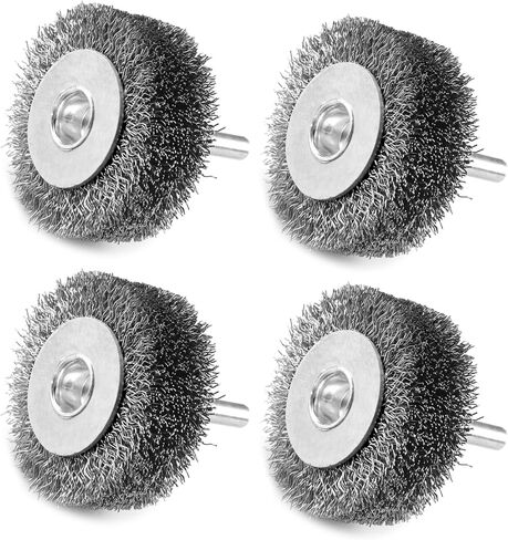 2 Pack 2 Inch Wire Brush Wheel for Drill, 0.0118" Coarse Crimped Carbon Steel Wire,1/4 Inch Round Shank, Wire Brush Drill Attachments,Heavy Duty Wire Brush for Rust,Corrosion,Paint Removal in Saudi Arabia