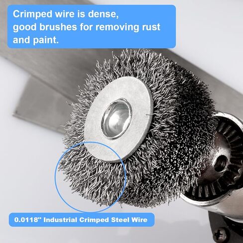 2 Pack 2 Inch Wire Brush Wheel for Drill, 0.0118" Coarse Crimped Carbon Steel Wire,1/4 Inch Round Shank, Wire Brush Drill Attachments,Heavy Duty Wire Brush for Rust,Corrosion,Paint Removal in Saudi Arabia