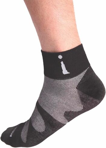 جوارب رياضية Incrediwear - جوارب ربعية وجوارب رياضية للرجال والنساء (أسود، كبير) in Kuwait