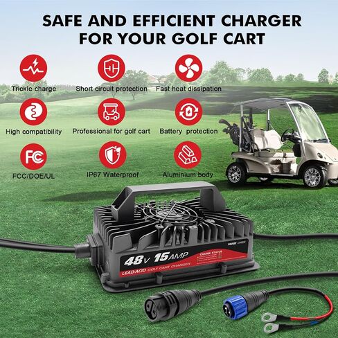 48 Volt Golf Cart Battery Charger Onboard 15 AMP EZGO, Club Car, for Yamaha with OT Terminal in Saudi Arabia