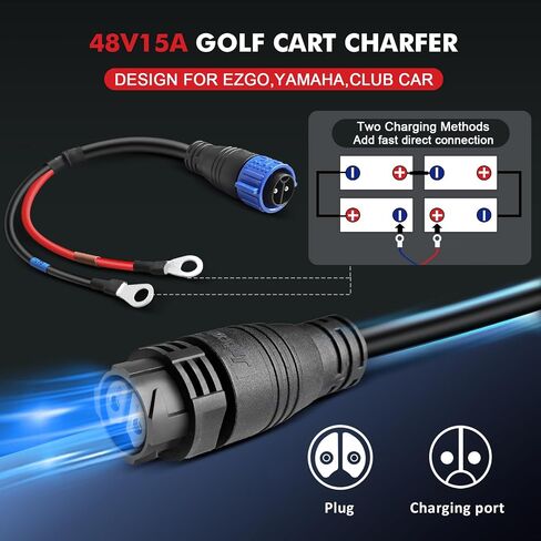 48 Volt Golf Cart Battery Charger Onboard 15 AMP EZGO, Club Car, for Yamaha with OT Terminal in Saudi Arabia