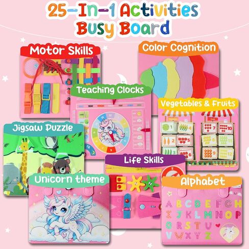 Toddler Travel Essentials Busy Board: 1 Year Old Boy Toy Sensory Activity Dinosaur Busy Book - Quiet Motessori Game Airplane Trip Age 2 3 4 yr 1-3 3-5 Kid Birthday Gift Autistic Children Development in Saudi Arabia