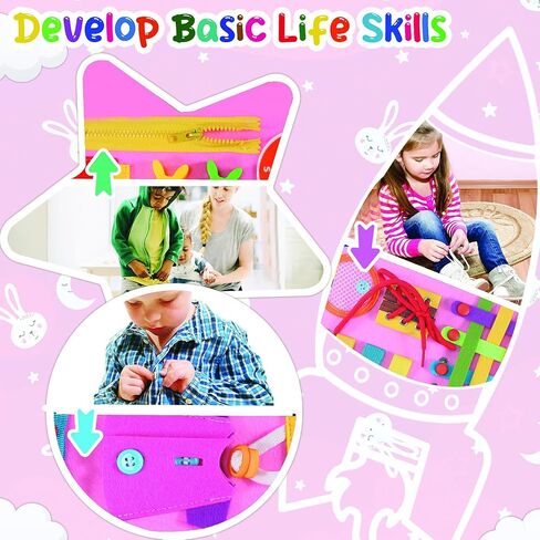 Toddler Travel Essentials Busy Board: 1 Year Old Boy Toy Sensory Activity Dinosaur Busy Book - Quiet Motessori Game Airplane Trip Age 2 3 4 yr 1-3 3-5 Kid Birthday Gift Autistic Children Development in Saudi Arabia