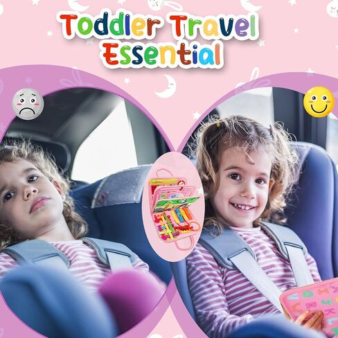 Toddler Travel Essentials Busy Board: 1 Year Old Boy Toy Sensory Activity Dinosaur Busy Book - Quiet Motessori Game Airplane Trip Age 2 3 4 yr 1-3 3-5 Kid Birthday Gift Autistic Children Development in Saudi Arabia