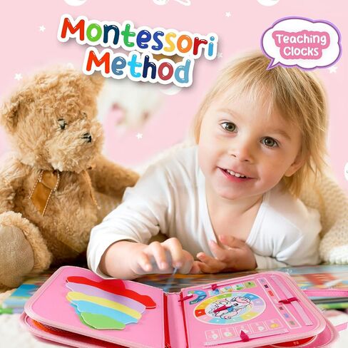Toddler Travel Essentials Busy Board: 1 Year Old Boy Toy Sensory Activity Dinosaur Busy Book - Quiet Motessori Game Airplane Trip Age 2 3 4 yr 1-3 3-5 Kid Birthday Gift Autistic Children Development in Saudi Arabia