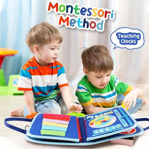 Toddler Travel Essentials Busy Board: 1 Year Old Boy Toy Sensory Activity Dinosaur Busy Book - Quiet Motessori Game Airplane Trip Age 2 3 4 yr 1-3 3-5 Kid Birthday Gift Autistic Children Development in Saudi Arabia