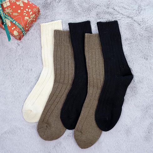 5 Pairs Alpaca Socks Women Wool Socks for Women Thermal Socks Winter Socks Warm Socks Cozy Socks Thick Socks Women Socket Set Boot Socks Birthday Gifts for Women in Saudi Arabia