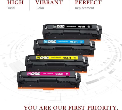 خرطوشة حبر 055H متوافقة مع Toner Kingdom 4 عبوات بديلة لطابعة Canon 055H 055 Color imageCLASS MF743Cdw MF741Cdw MF745Cdw MF746Cdw LBP664Cdw طابعة حبر (أسود، أصفر، سماوي، أرجواني) in Kuwait