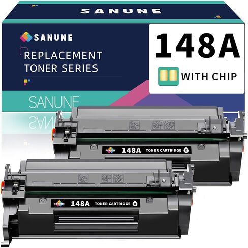 148A (مع رقاقة) خرطوشة حبر سوداء بديلة لخراطيش حبر HP 148A 148X W1480A W1480X لطابعة HP 4001dw 4001dn 4001n 4101fdw 4101dw 4101fdn (عبوتان) in Kuwait