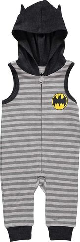 DC Comics Batman Baby Boys' Zipper Romper One Piece Bodysuit with Hoodie - Infant Sleep and Play Pajama in Saudi Arabia