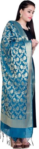 وشاح شاندراكالا باناراسي للنساء، وشاح شال ملفوف تشوني، أزرق (D267BLU) in Kuwait