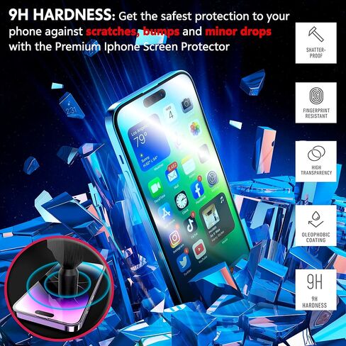 Deppa [عبوتان من واقي شاشة الخصوصية لهاتف iPhone 13 Pro Max/14 Plus (6.7 بوصة) غطاء كامل ثلاثي الأبعاد من الزجاج المقسى مع صينية أدوات التثبيت السهلة - مضاد للتجسس، الخصوصية، فيلم داكن، أسود (دليل الفيديو) in Kuwait
