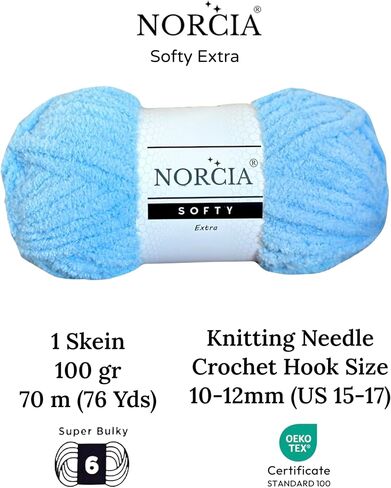 Soft Yarn - Fluffy, Plush, 100g (76 Yds) for Crocheting & Knitting, Ideal for Amigurumi & Baby Blankets in Kuwait