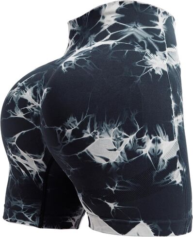 3.6" Tie Dye Workout Shorts for Women Scrunch Butt Lifting Seamless Gym Yoga Biker Shorts in Saudi Arabia