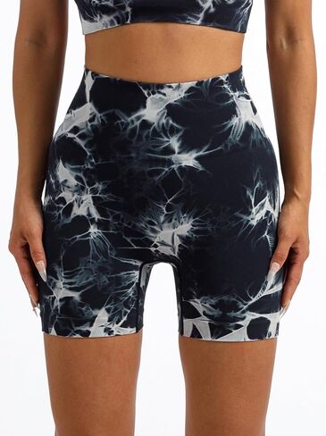 3.6" Tie Dye Workout Shorts for Women Scrunch Butt Lifting Seamless Gym Yoga Biker Shorts in Saudi Arabia
