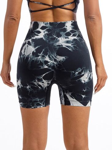 3.6" Tie Dye Workout Shorts for Women Scrunch Butt Lifting Seamless Gym Yoga Biker Shorts in Saudi Arabia