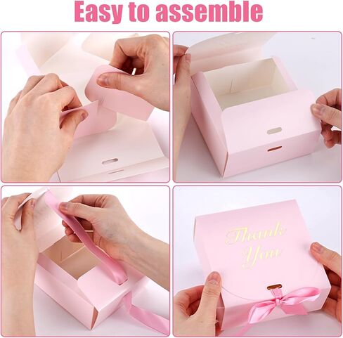 Shindel 20PCS Thank You Gift Boxes, Party Favor Boxes with Ribbon Pink Small Thank You Gift Box Candy Treat Bags for Birthday Wedding Party Holiday in Saudi Arabia