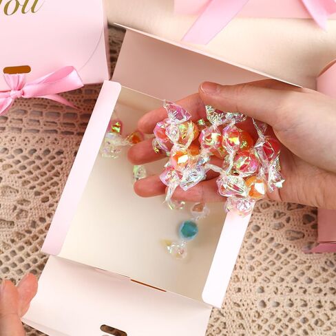 Shindel 20PCS Thank You Gift Boxes, Party Favor Boxes with Ribbon Pink Small Thank You Gift Box Candy Treat Bags for Birthday Wedding Party Holiday in Saudi Arabia