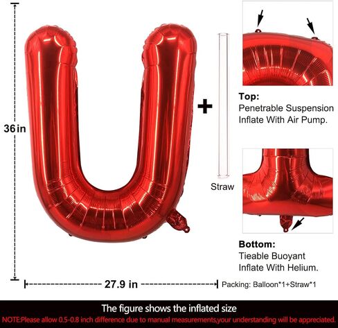 Lovoir 40 Inch Large Red Letter B Balloons Big Size Jumbo Mylar Foil Helium Balloon for Birthday Party Celebration Decorations Alphabet Red B in Saudi Arabia