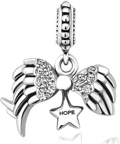 Angel Wing Openable Hope Star Charm Compatible with Pandora Charms Bracelets in Saudi Arabia