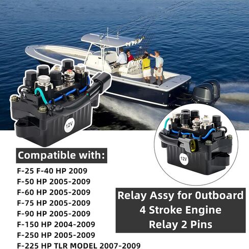 Relay Assy 63P-81950-00-00 محرك خارجي ذو 4 أشواط متوافق مع محرك Yamaha 4 السكتة الدماغية F150 و250 40HP 50HP 60HP 75HP 90HP استبدال 63P819500000 TRM6003 (2 دبابيس) in Saudi Arabia
