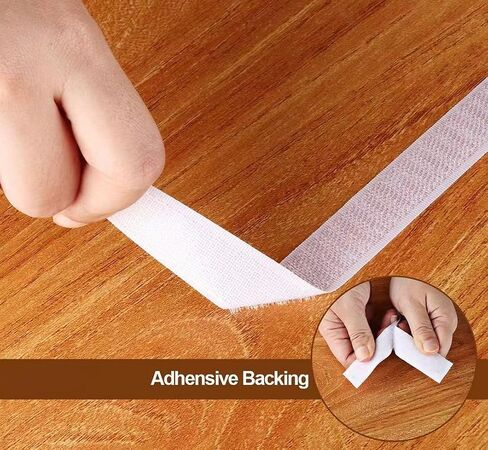 16.5Ft x 1 Inch Self Adhesive Strips, Heavy Duty Strong Back Sticky Fastening Tape,Nylon Fabric Fastener Mounting Tapes for Sewing, Crafting,DIY- Indoor or Outdoor Use (White) in Saudi Arabia