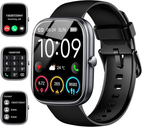 Smart Watch for Men Women (Answer/Make Call), 1.91"HD Smartwatch 2024 Fitness Activity Tracker, 110+ Sports IP68 Waterproof, Heart Rate/Sleep Monitor/Pedometer/Calories, Fitness Watch for Android iOS in Kuwait