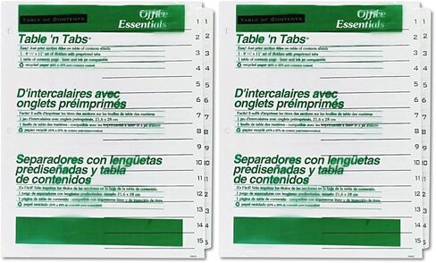 Office Essentials 11674 Table 'n Tabs Dividers, 15-Tab, Letter in Saudi Arabia