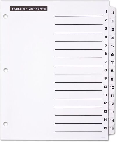 Office Essentials 11674 Table 'n Tabs Dividers, 15-Tab, Letter in Saudi Arabia