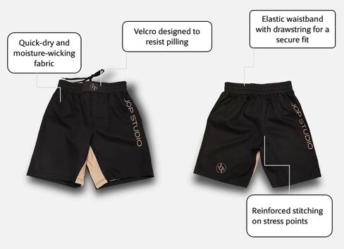 Jiu Jitsu BJJ, IBJJF Approved Fight Shorts, MMA, No Gi, Grappling, Jiu Jitsu Shorts (US, Alpha, Large, Regular, Regular, Black) in Saudi Arabia
