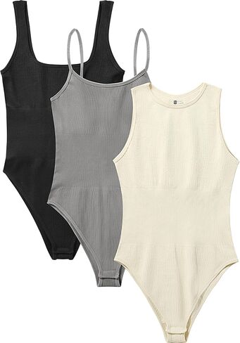 طقم ملابس داخلية مضلعة للنساء من 3 قطع بدون أكمام بدون أكمام in Kuwait