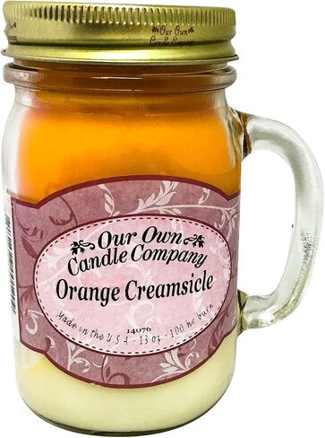 Our Own Candle Company, Orange Creamsicle Scented Mason Jar Candle, 100 Hour Burn Time, Made in The USA - 13 Ounces in Saudi Arabia