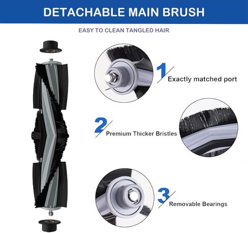 19PCS Accessories Replacement for ECOVACS DEEBOT X2 Omni / X2 / X2 Pro / DEX86 Robot Vacuum, 1 Main Rubber Brush,4 Side Brush,4 Hepa Filters,4 Mop Cloths，6 Dust Bags in Kuwait