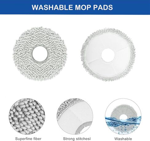 19PCS Accessories Replacement for ECOVACS DEEBOT X2 Omni / X2 / X2 Pro / DEX86 Robot Vacuum, 1 Main Rubber Brush,4 Side Brush,4 Hepa Filters,4 Mop Cloths，6 Dust Bags in Kuwait