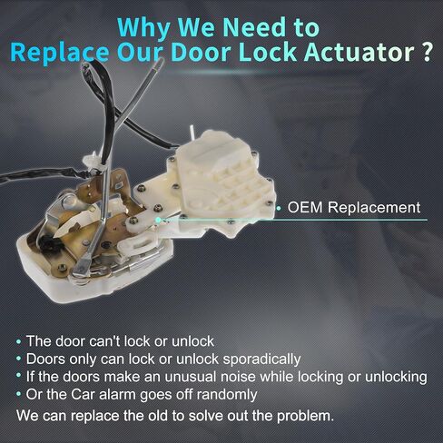 X AUTOHAUX Replacement Front Right Driver Side Power Door Lock Actuator Motor with Cable for Honda Civic 1996-2000 Door Latch Actuator Assembly Replace No.72110S04A02 Beige in Saudi Arabia