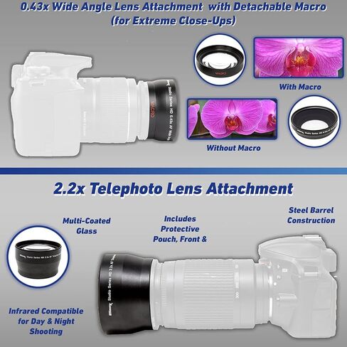 عدسة سيجما 56 ملم f/1.4 DC DN المعاصرة لكاميرا Canon EF-M + طقم مرشح ماكرو 4 قطع، طقم مرشح ألوان متدرج 6 قطع، ملحقات عدسة واسعة الزاوية 0.43x، حقيبة عدسة مقاومة للماء والمزيد (حزمة 24 قطعة) in Saudi Arabia
