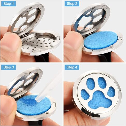 2 Pieces 316L Stainless Steel Car Aromatherapy Essential Oil Diffuser Air Freshener Vent Clip Locket with 48 Pieces Replacement Felt Pad for Christmas Valentine’s Day Giving (Dandelion, Paw Print) in Saudi Arabia