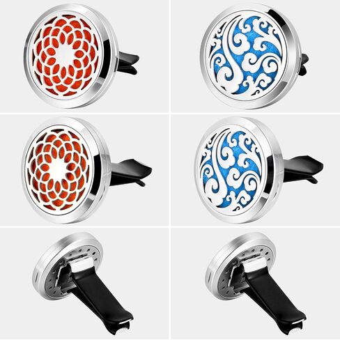 2 Pieces 316L Stainless Steel Car Aromatherapy Essential Oil Diffuser Air Freshener Vent Clip Locket with 48 Pieces Replacement Felt Pad for Christmas Valentine’s Day Giving (Dandelion, Paw Print) in Saudi Arabia