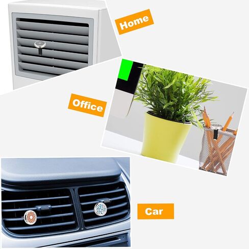 2 Pieces 316L Stainless Steel Car Aromatherapy Essential Oil Diffuser Air Freshener Vent Clip Locket with 48 Pieces Replacement Felt Pad for Christmas Valentine’s Day Giving (Dandelion, Paw Print) in Saudi Arabia
