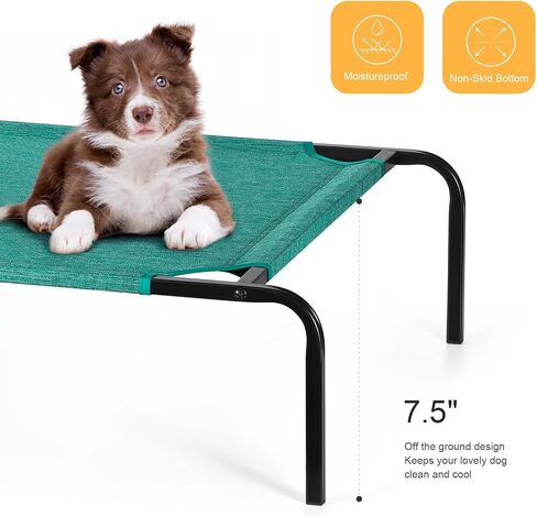 Elevated Pet Bed Raised Dog Bed for Small Dogs with Durable Frame Up to 60 lbs Outdoor Dog Cot with Breathable Mesh for Indoor Home, Camping or Beach, Dark Brown in Saudi Arabia