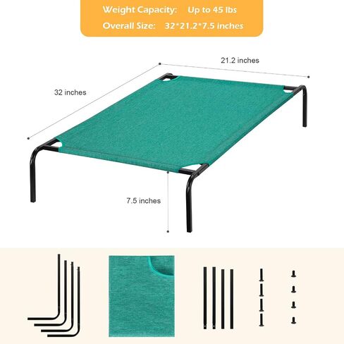 Elevated Pet Bed Raised Dog Bed for Small Dogs with Durable Frame Up to 60 lbs Outdoor Dog Cot with Breathable Mesh for Indoor Home, Camping or Beach, Dark Brown in Saudi Arabia