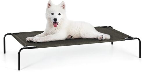 Elevated Pet Bed Raised Dog Bed for Small Dogs with Durable Frame Up to 60 lbs Outdoor Dog Cot with Breathable Mesh for Indoor Home, Camping or Beach, Dark Brown in Saudi Arabia