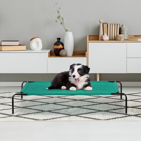 Elevated Pet Bed Raised Dog Bed for Small Dogs with Durable Frame Up to 60 lbs Outdoor Dog Cot with Breathable Mesh for Indoor Home, Camping or Beach, Dark Brown in Saudi Arabia
