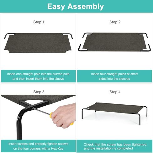 Elevated Pet Bed Raised Dog Bed for Small Dogs with Durable Frame Up to 60 lbs Outdoor Dog Cot with Breathable Mesh for Indoor Home, Camping or Beach, Dark Brown in Saudi Arabia