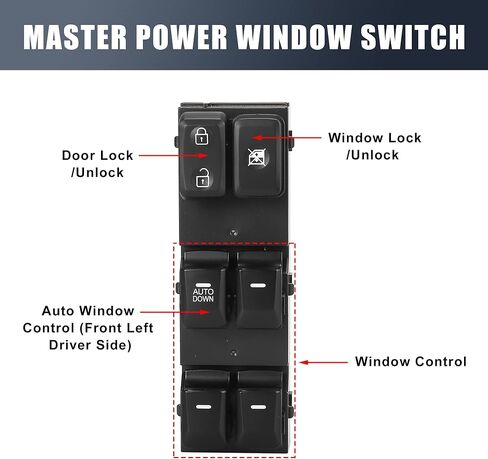 X AUTOHAUX Front Master Driver Side Power Window Switch 93570-3W000 Replacement for Kia Sportage 2014 2015 2016 in Saudi Arabia